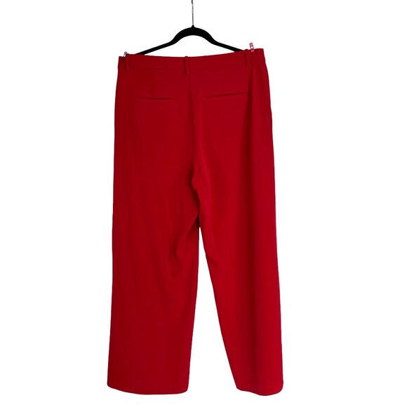 Women's Wide Leg Pants Red Size 14 from H&M. High Waisted - Picture 5 of 13